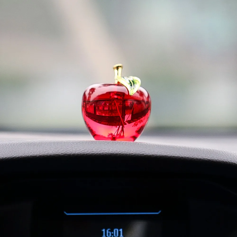 H& D 55 мм глазурь кристалл яблоко пресс-папье искусство стеклянные фигурки сувенирная коллекция Рождественский подарок ремесло домашний рабочий стол Декор(красный