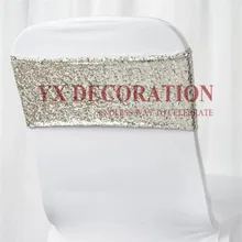 15x38 см все блесток повязка на стул створки галстук-бабочка для банкета свадьбы спандекс чехлы на стулья украшения