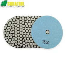

SHDIATOOL 4pcs 125mm #1500 dry polishing pads diameter 5inch Resin bond diamond flexible Sanding disc granite marble ceramic