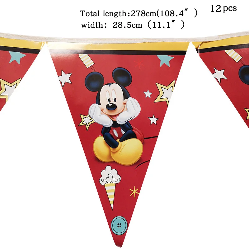 68 шт подходит для 12 человек Микки Маус вечерние красный Микки праздничный набор столовой посуды Дети День рождения украшения
