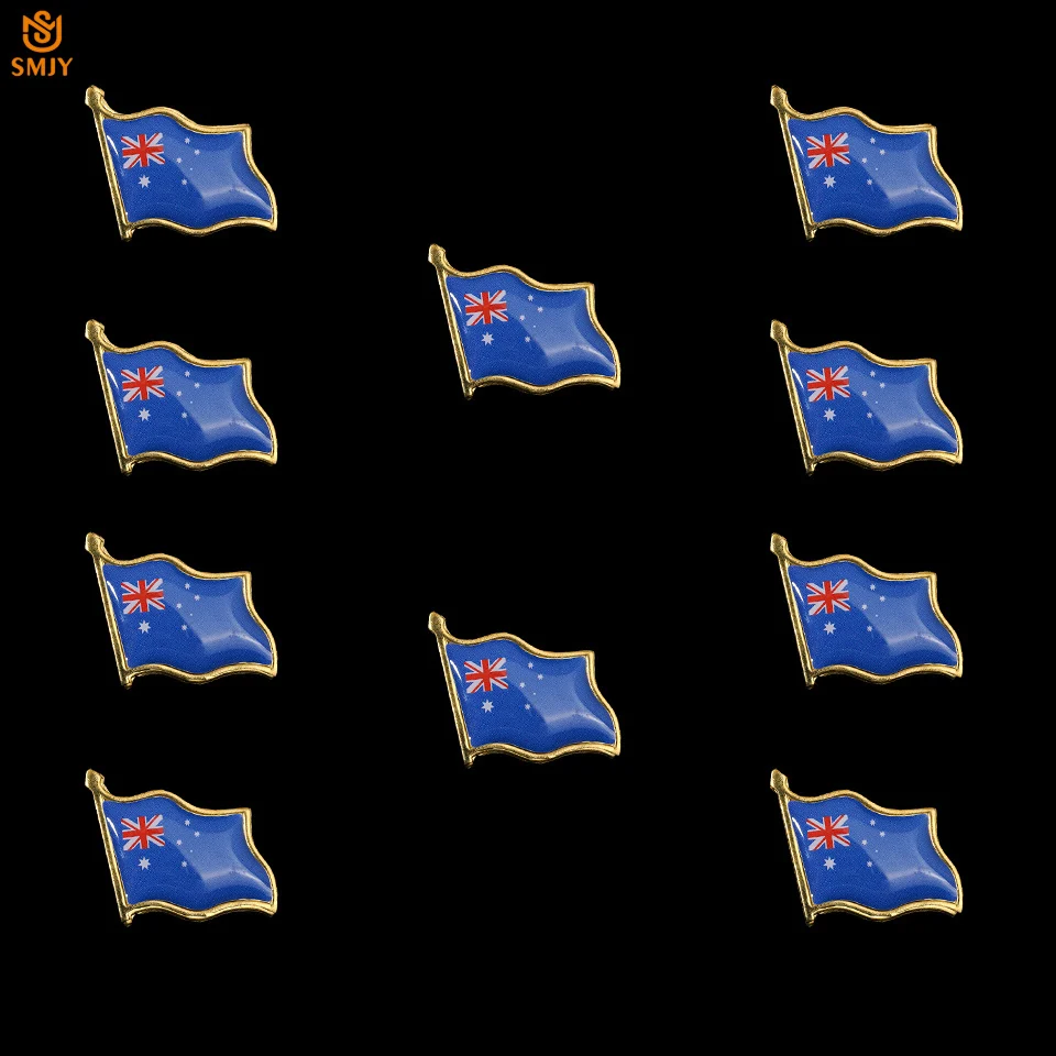 

10PCS Exquisite Australian Enamel Flag Brooch Lapel Jacket/Tie Metal Souvenir Badge Pin For Kids Birthday Gift