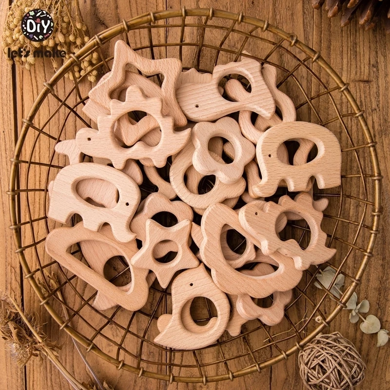 1PC Baby Teether Animal Wood Rings Unicorn Camera Hedgehog Food Grade Wooden Teether Nursing Pendant Teething Toys teething toys baby teething toys