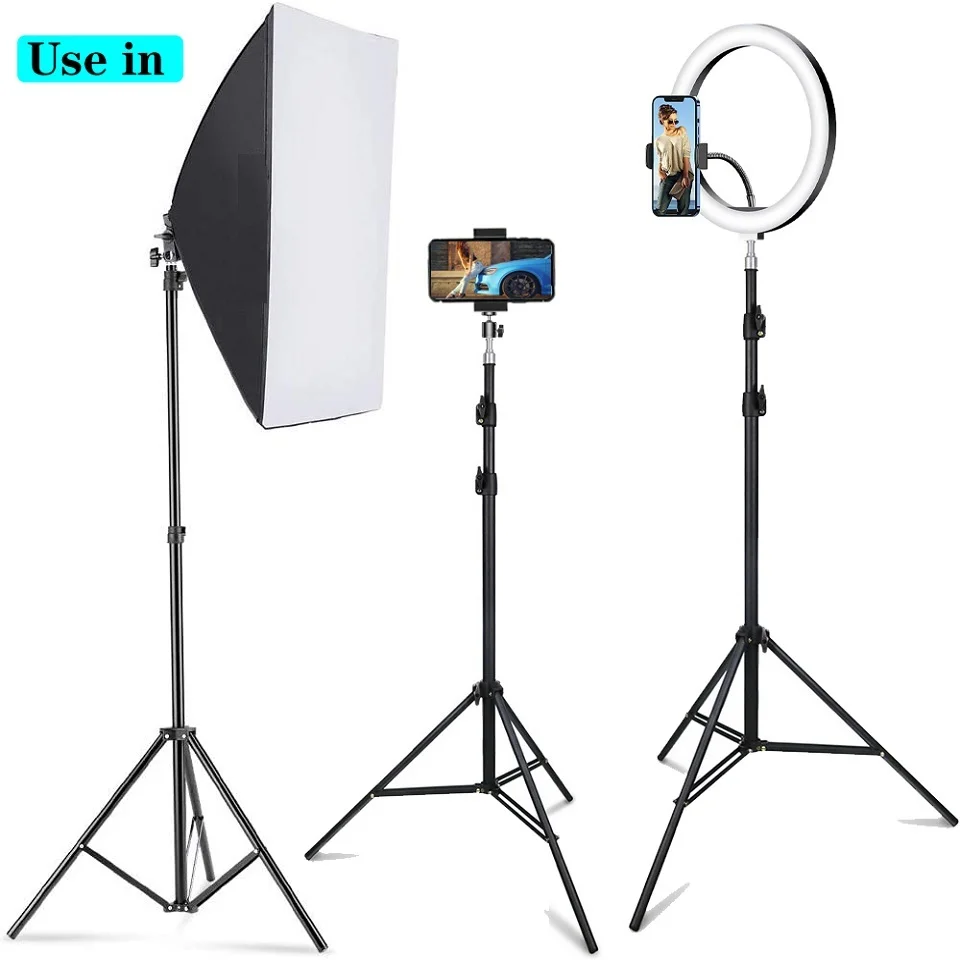 Photographic Lighting Stand Fill Light Stand Adjustable Tripod Suit For Ring Light With 1/4 Screw Ring Lamp Softbox Ringlight — view 5