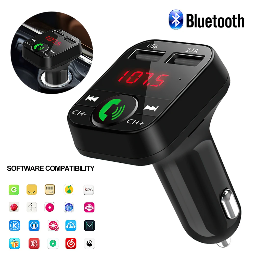 Car MP3 Bluetooth Music Player USB Cars FM Modulator MSI Blueplayer Digital Display Multi Use