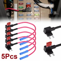 Boîte à fusibles de voiture, 5 pièces, ajout d'un Circuit, Mini lame porte Fusible d'épissure, ATM APM, fusibles arrière, robinet 12V, accessoires d'alarme, pièces automobiles 