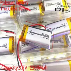 3,7 V 1100 mAh 102247 литий-полимерный литий-po Li ion Перезаряжаемые Батарея ячейки для Mp3 MP4 MP5 gps Мобильный bluetooth