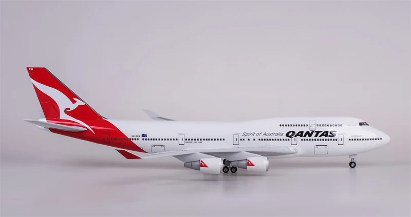 1/150 масштаб 47 см самолет B747 QANTAS Boeing 747 модель самолета светодиодный свет и колесо шасси литье под давлением модель самолёта из смолы игрушка