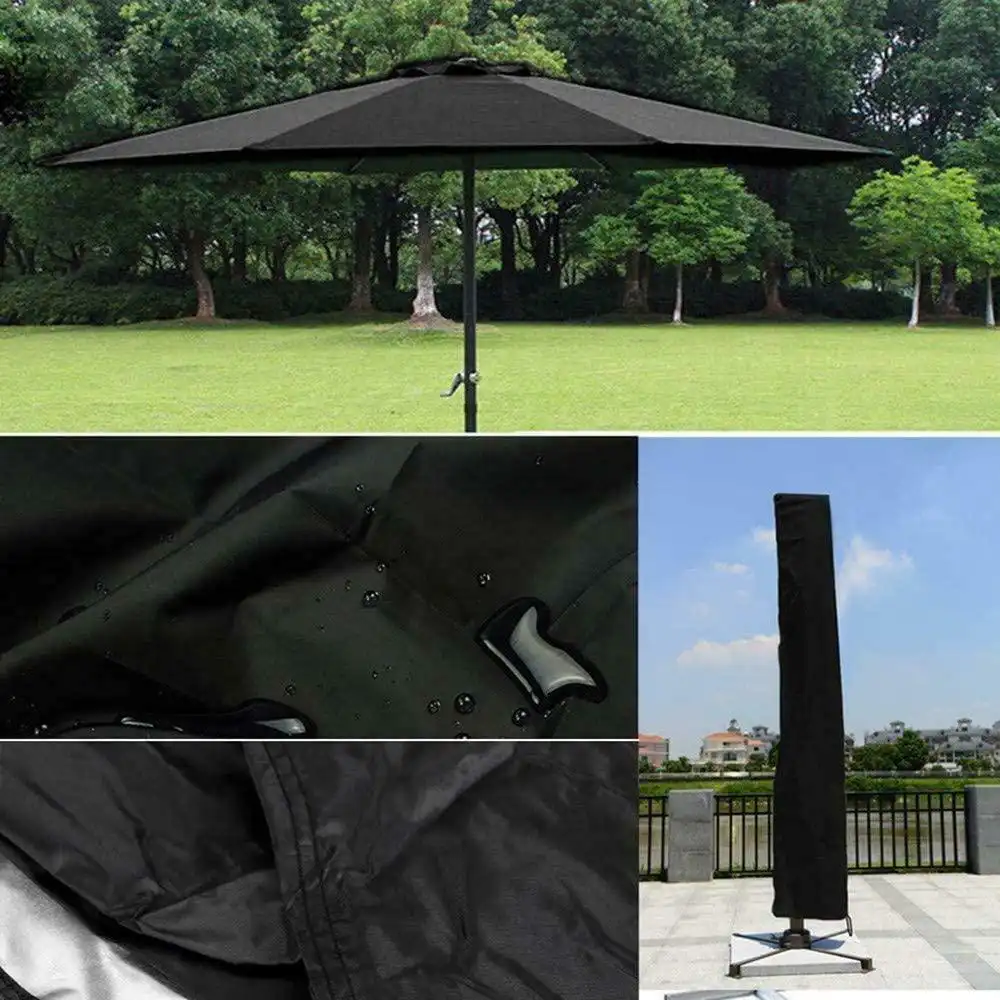 Patio Umbrella Zipper Cover Waterproof Uv Resistant 600d Patio Umbrella Zipper Cover Fit 6ft To 11ft Umbrellas Protective Film Aliexpress