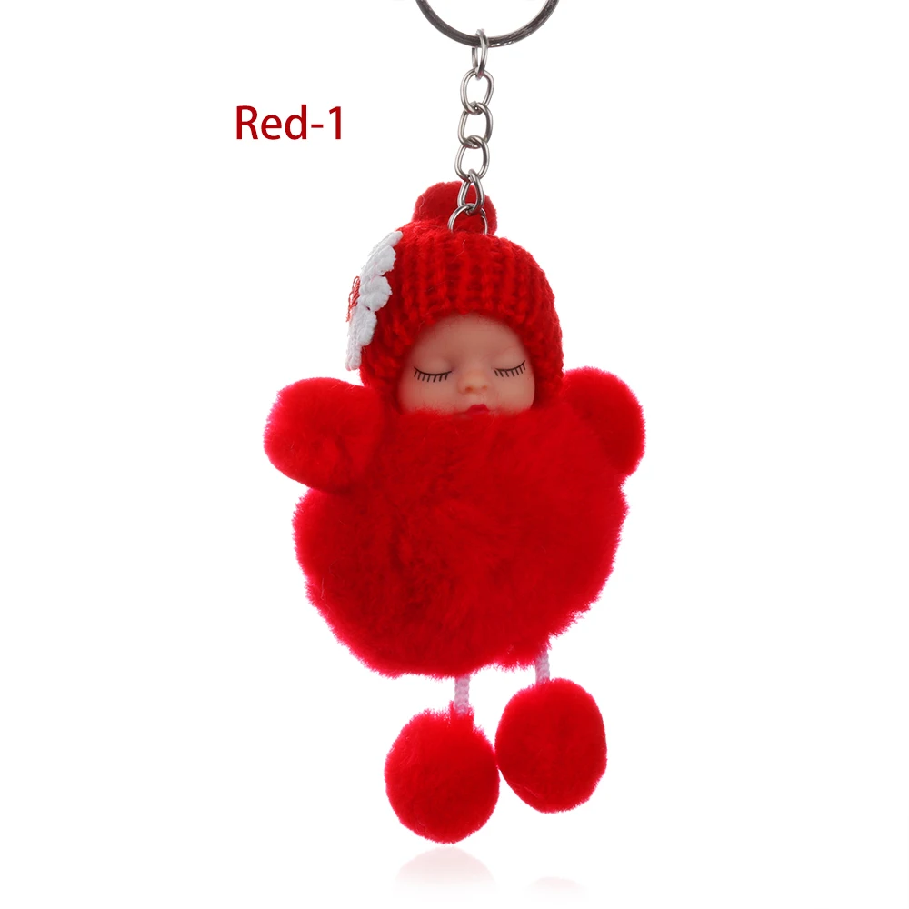 Прекрасный единорог плюшевая игрушка искусственный мех кролика мяч помпон чучело животное для детей мини милая игрушка подарок - Цвет: Red-1