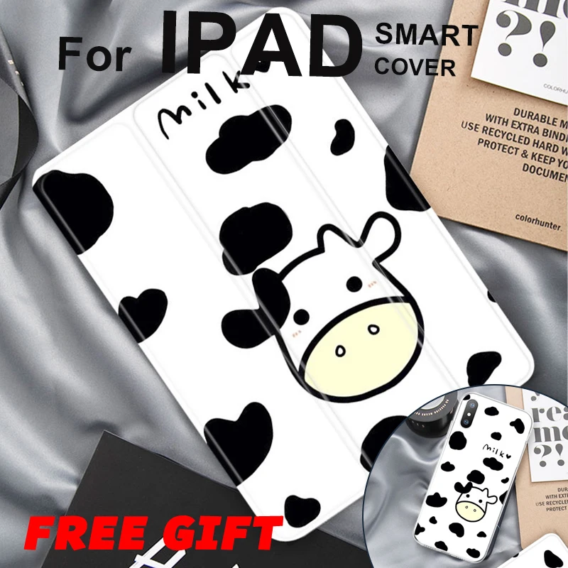 

Cute Cow Magnet Flip Cover For iPad Pro 9.7 air 10.5 Air2 Mini 1 2 3 4 5 2019 Tablet Case cover for New iPad 9.7 2017 2018
