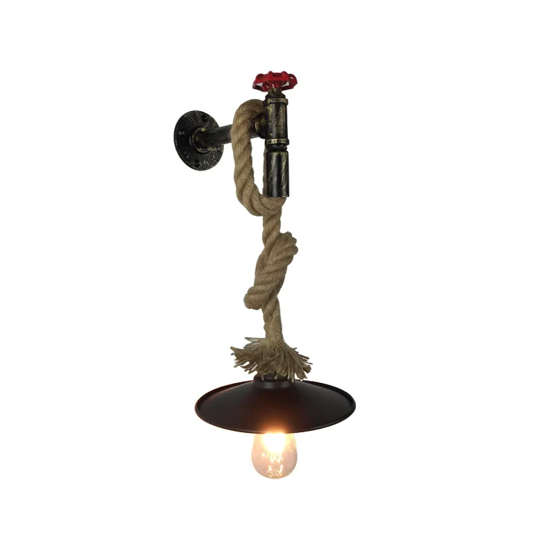

Retro Cool Wall Lamp American-Style Loft Iron Art Bedside Wall Creative Industrial-Style Bar Coffee Shop Guest Restaurant Hemp R