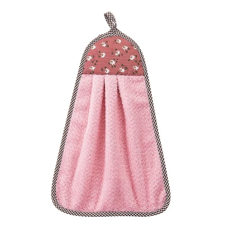 Подвесное Стираемое полотенце, милое впитывающее полотенце, бытовая ванная, туалет, кухня, тряпичный платок для мытья посуды - Цвет: Розовый