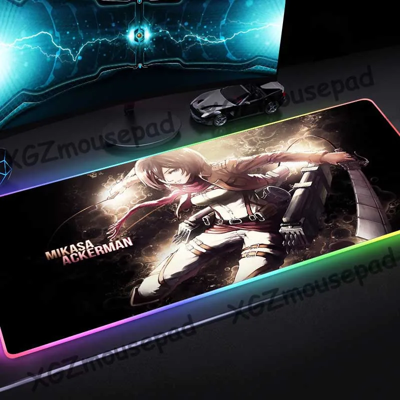 Большой коврик для мыши XGZ с аниме RGB черный Гигантский Убийца замком на кромке