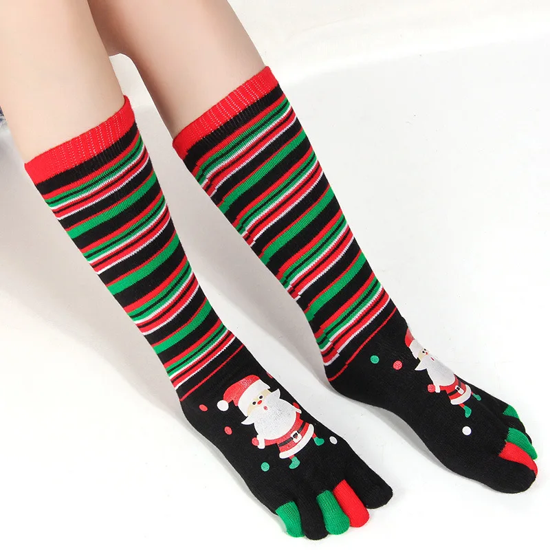 Носки с рождественским носком для мужчин и женщин; милые зимние носки в полоску с изображением Санта Клауса и снеговика; теплые разноцветные дезодорантные носки высокого качества