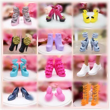 

1/6 Doll Accessories Fashion Sneaker Flat Shoes Genuine Sandals Shoeshigh-heeled shoes for Barbie Doll Shoes