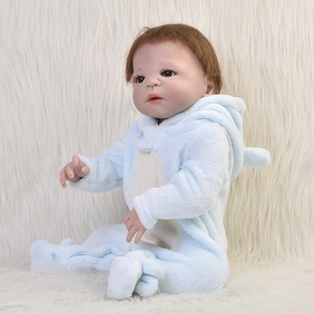 57 см 100 полностью силиконовые куклы reborn baby реалистичные bonucas возрождённая девочка пол кукла npk игрушки для детей