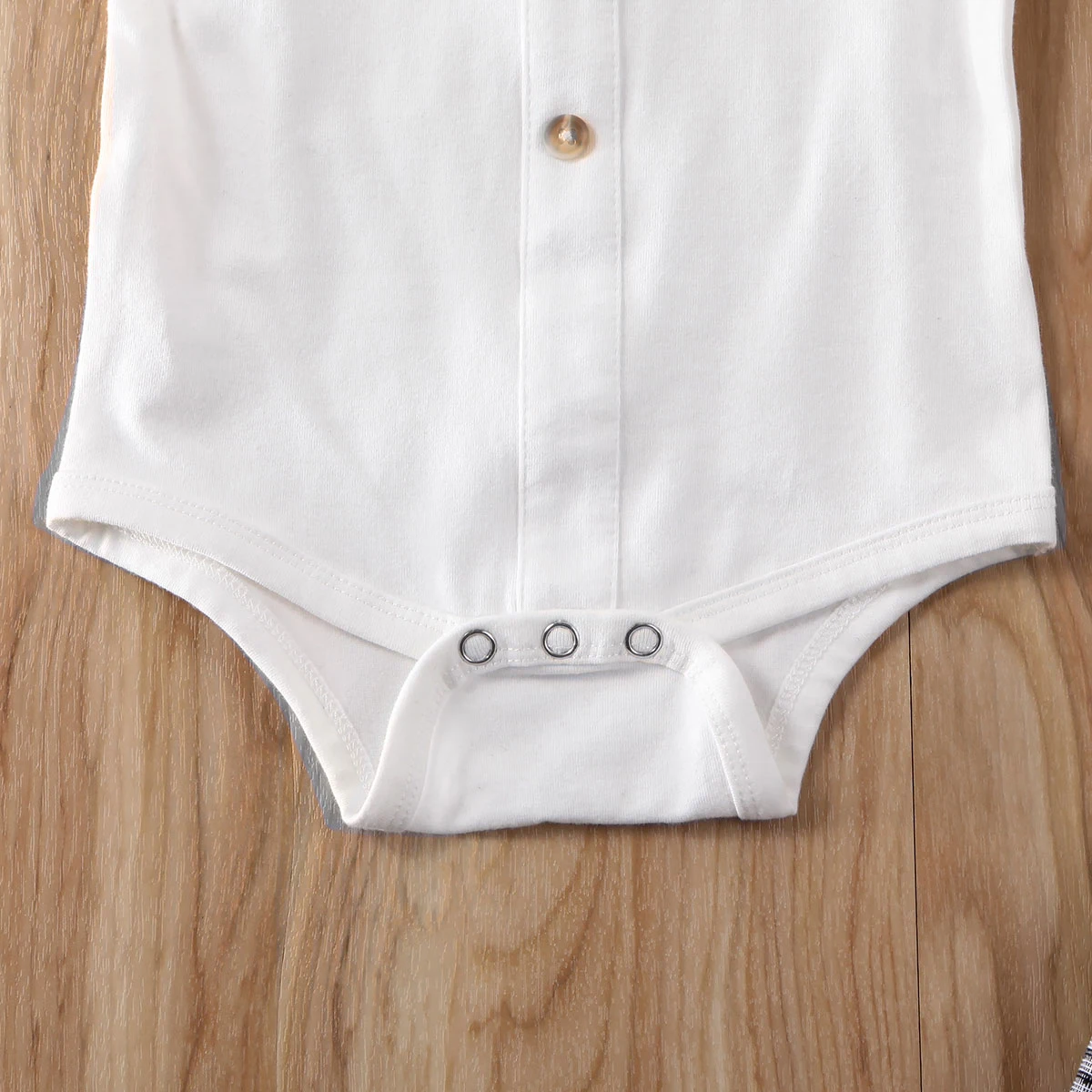 2pcs Summer Newborn Baby Boy Gentleman Romper Jumpsuit Bib Pants Outfit Suit Clothes Set 1-24M