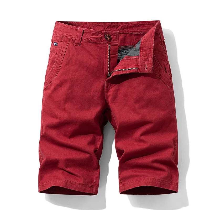 Red Cargo Shorts Men Cotton Bermuda Male New 2020 Summer Men's Baggy Military Zipper Pants Cheap Tactical | Мужская одежда