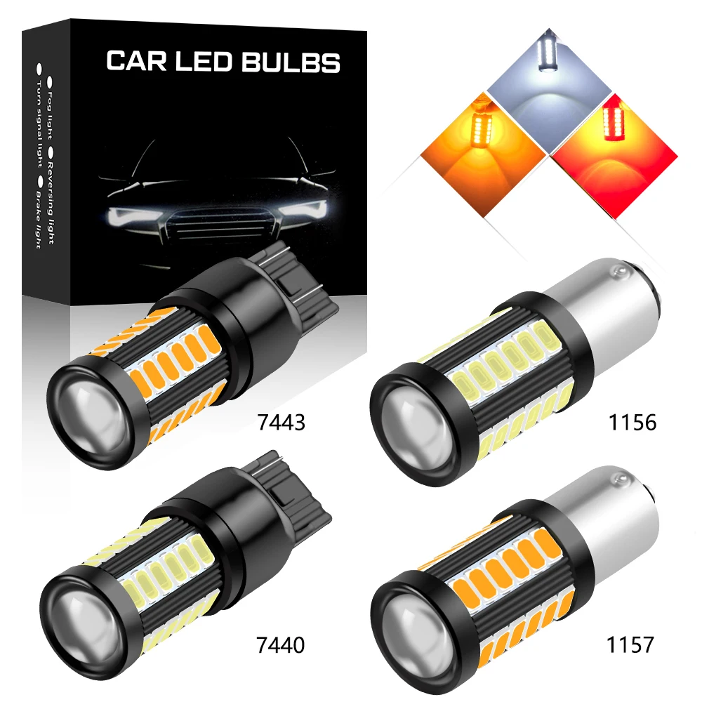 1 шт. 1156 P21W BA15s BAU15S T20 7443 7440 W21W 1157 BAY15D 5730 12 V-24 V 33SMD грузовик светильник сигнала поворота светильник Canbus Error Free дневные ходовые огни