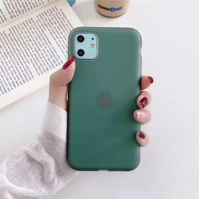 Прозрачный яркий однотонный чехол для телефона для iPhone 11 Pro Max X XR XS Max 6 6S 7 8 Plus Мягкая силиконовая задняя крышка на весь корпус Coque