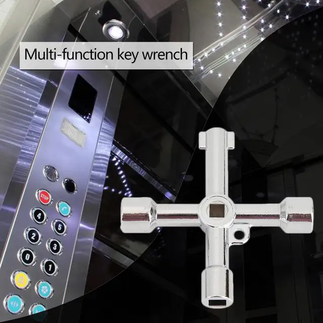 Chiave Triangolare 4 Vie Multifunzione - Per Contatori Gas, Acqua E Enel | In Lega Di Zinco Argento - Foto 6