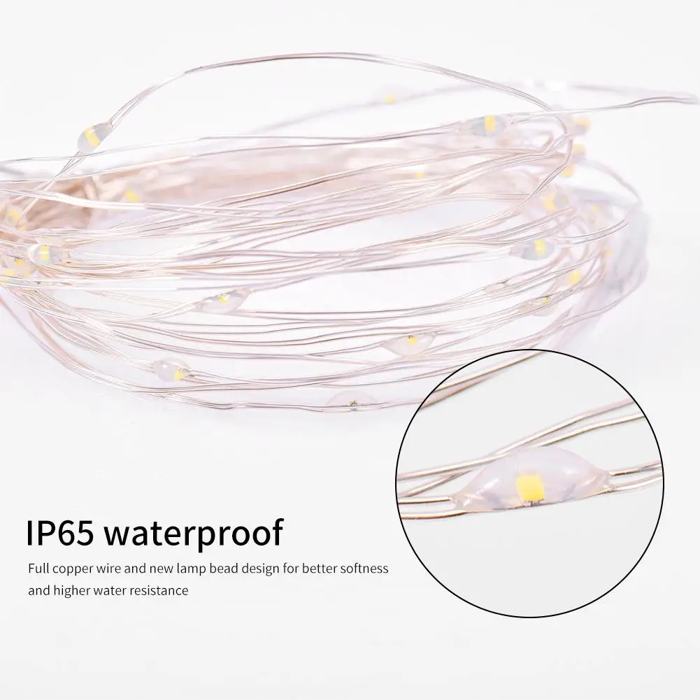 5M 50 Light Led Strip Light Battery Box Home Garden Copper Wire String Fairy Outdoor Christmas Party Wedding Birthday Decoration