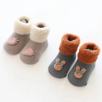 

Baby Winter Thicken Warm Terry Socks Newborn Cotton Boys Girls Cute Toddler Socks Non-Slip Floor Socks For Kids 0-24 Months