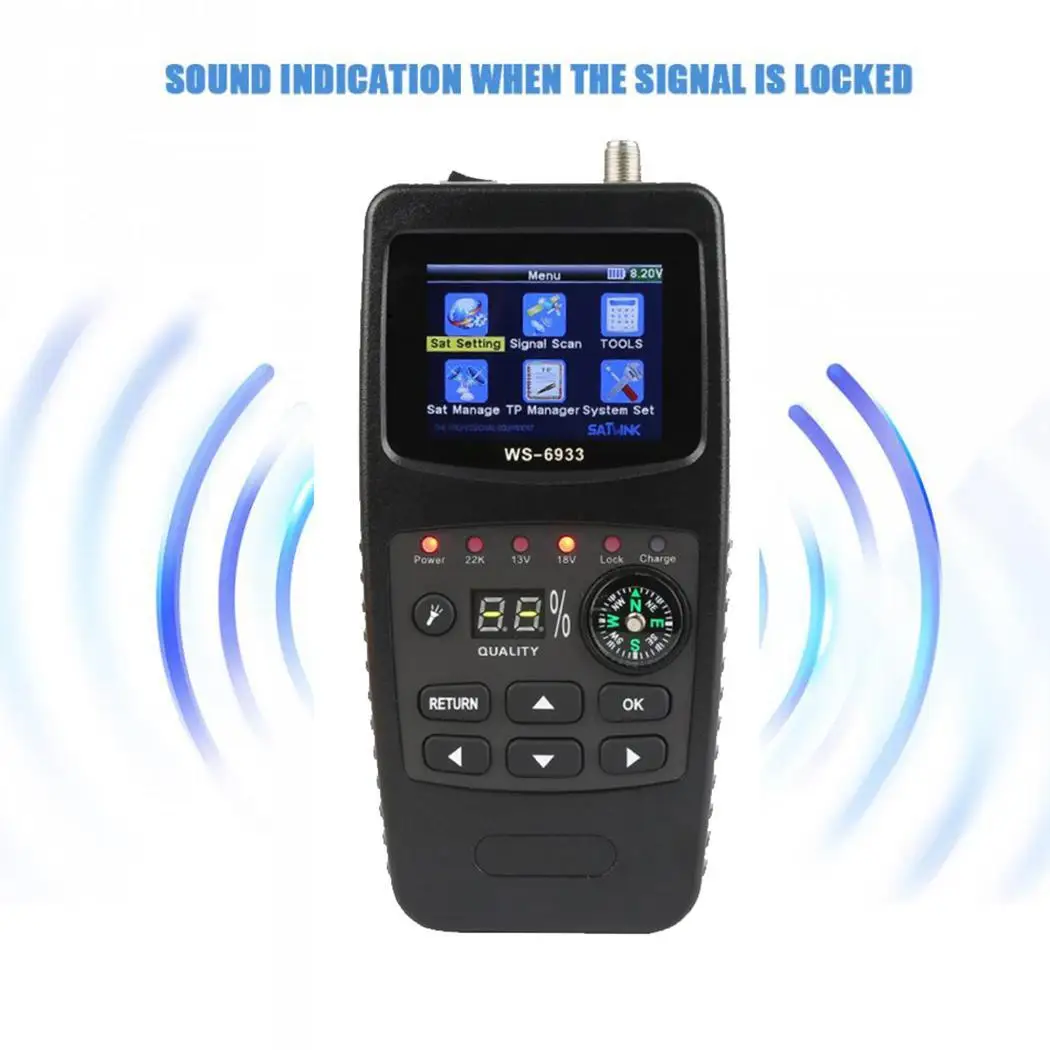 Многофункциональный WS6933 HD Star Finder с фонарик-Компас сила сигнала, качество, скорость ошибок, мощность 3 H