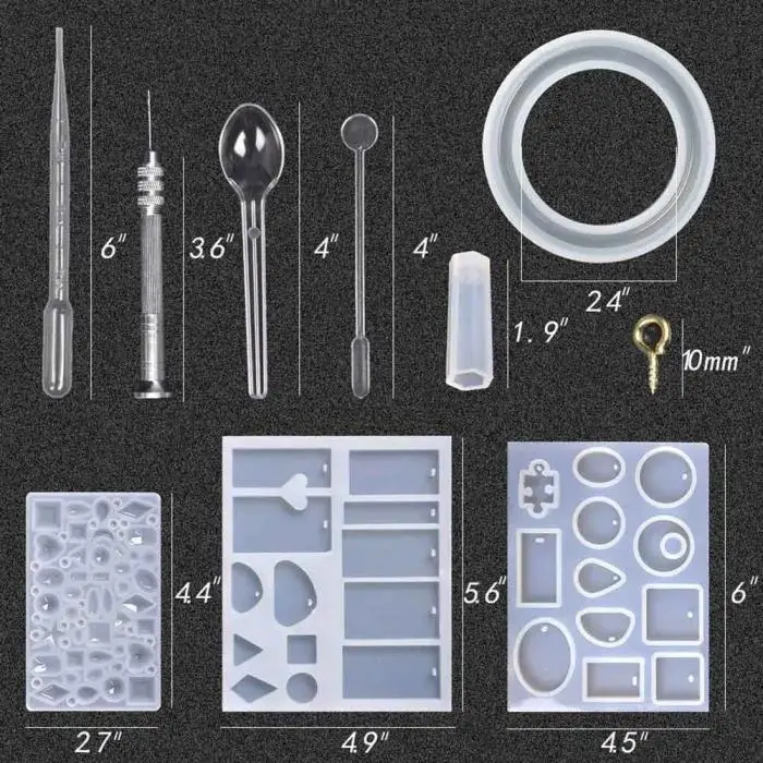 127Pcs Silicone Casting Molds and Tools Set for DIY Jewelry Craft Making-Drop