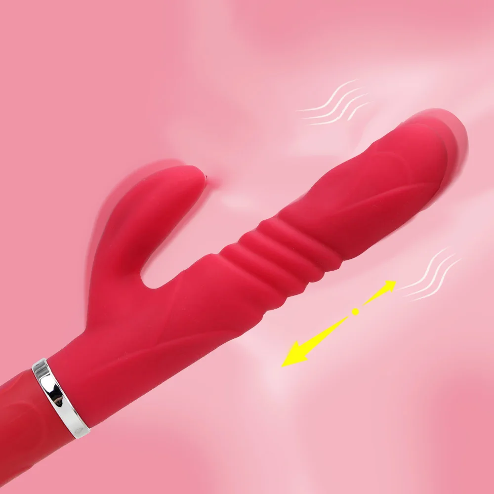 Perlen AV Transfer Zauberstab G-Punkt Massage Kaninchen Vibrator für Frau Teleskop 360 Grad Rotation Dildo Vibr_voghion.com