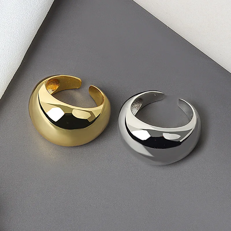 LIVVY Korean Simple Silver Color Handmade Rings For Women Wedding Couple Creative Geometric Engagement Jewelry Gifts