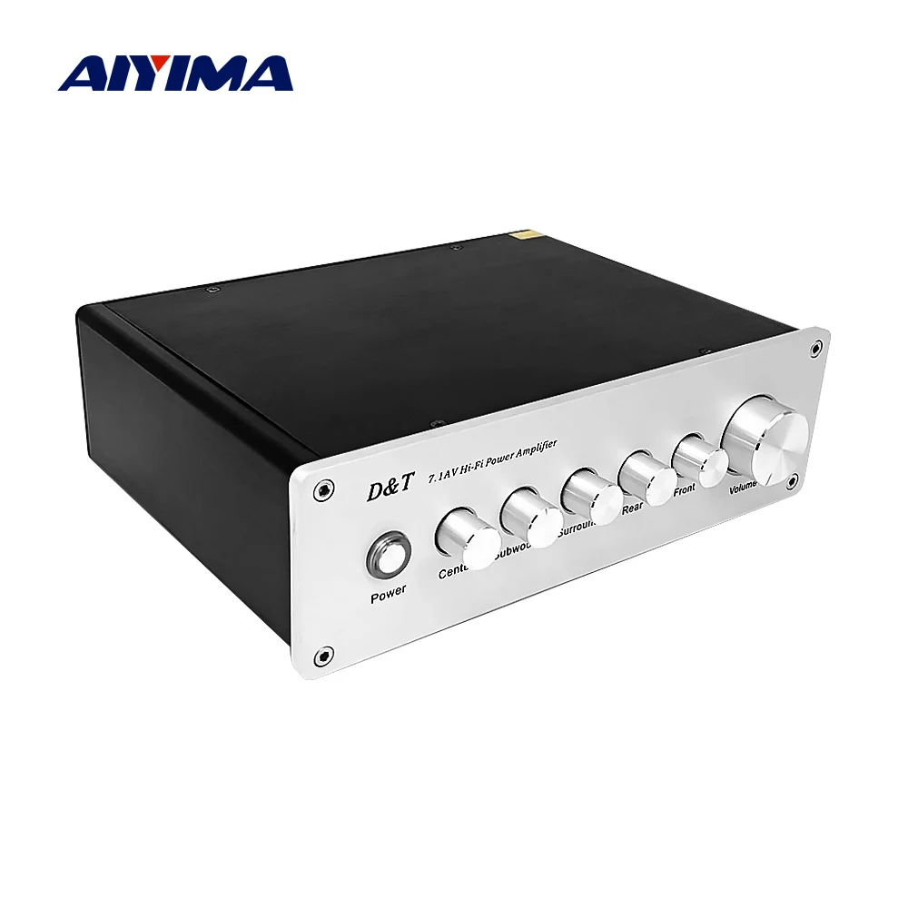 US $107.02 AIYIMA 71 Home Theater Power AV Amplifier 8x20W 8 Channel Audio Sound Amplifier Active Subwoofer Speaker Amplificador