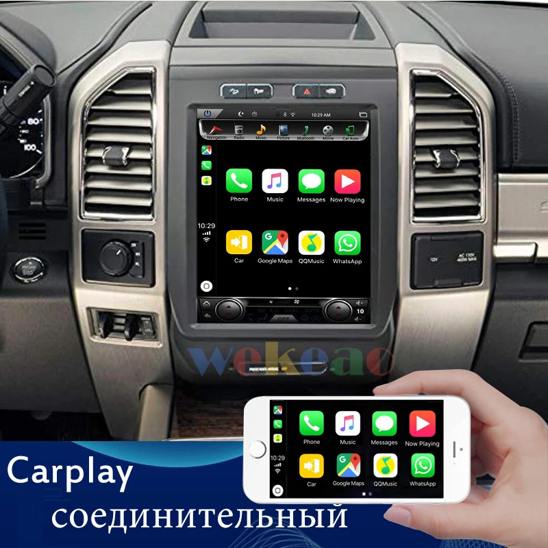 Wekeao вертикальный экран Tesla стиль 12,1 ''Android 8,1 автомобильный Dvd мультимедийный плеер для Ford F150 радио Automotivo