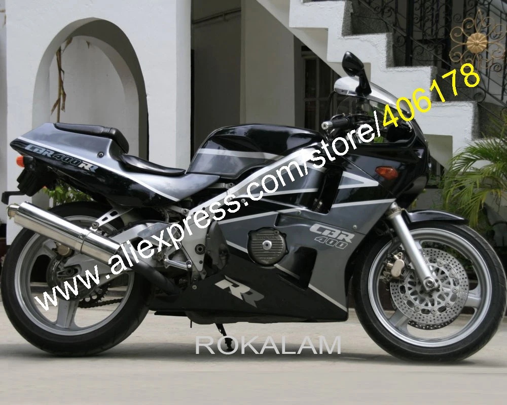 ホンダcbr400rr Nc23 Cbr 400 Rr 1987 19 19黒ダークグレーオートバイフェアリングスポーツバイク用 Kit Pan Kit Nikonkit Front Aliexpress