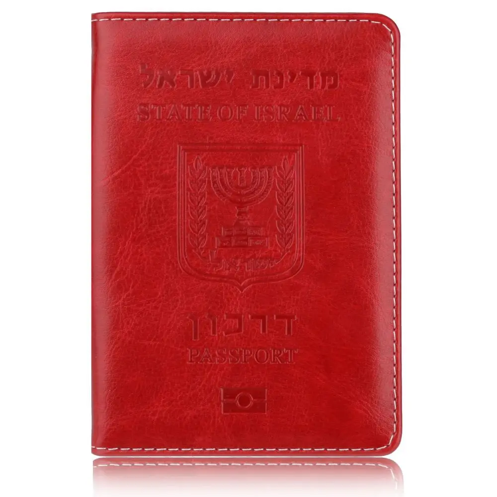 Red TRASSORY Israel легкий Бумажник Обложка для паспорта Женские аксессуары для путешествий тонкий кожаный бумажник для паспорта - Цвет: Red