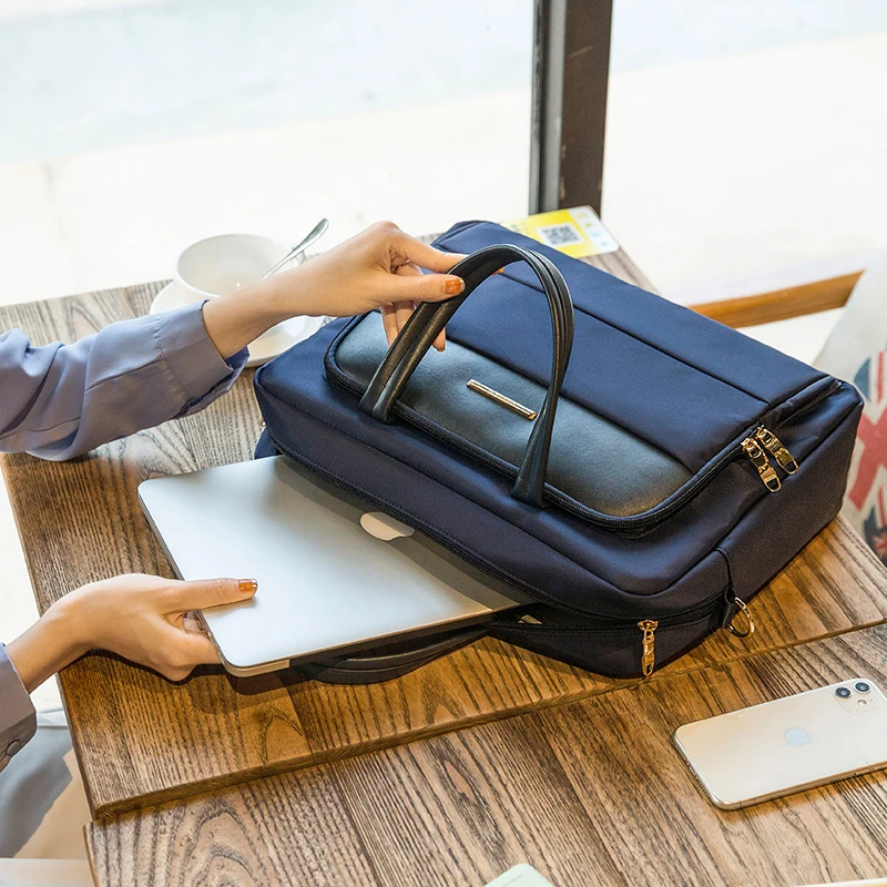 Bolsa para Laptop para Mulheres pu Mais Poliéster Maleta para Notebook Bolsas de Ombro Bolsas de Viagem Bolsas Femininas do Escritório 13 in 14 in 15 in 16 in - Imagem 6