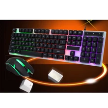 Настольный Ноутбук 104 клавиш RGB подсветка Проводная игровая механическая клавиатура и мышь комбо, для дома, офиса, игр, подарков
