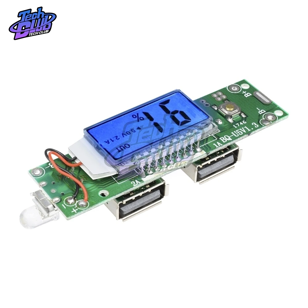 5 в 2.4A Micro/Type-C светодиодный двойной USB Мобильный банк питания 18650 зарядный Модуль