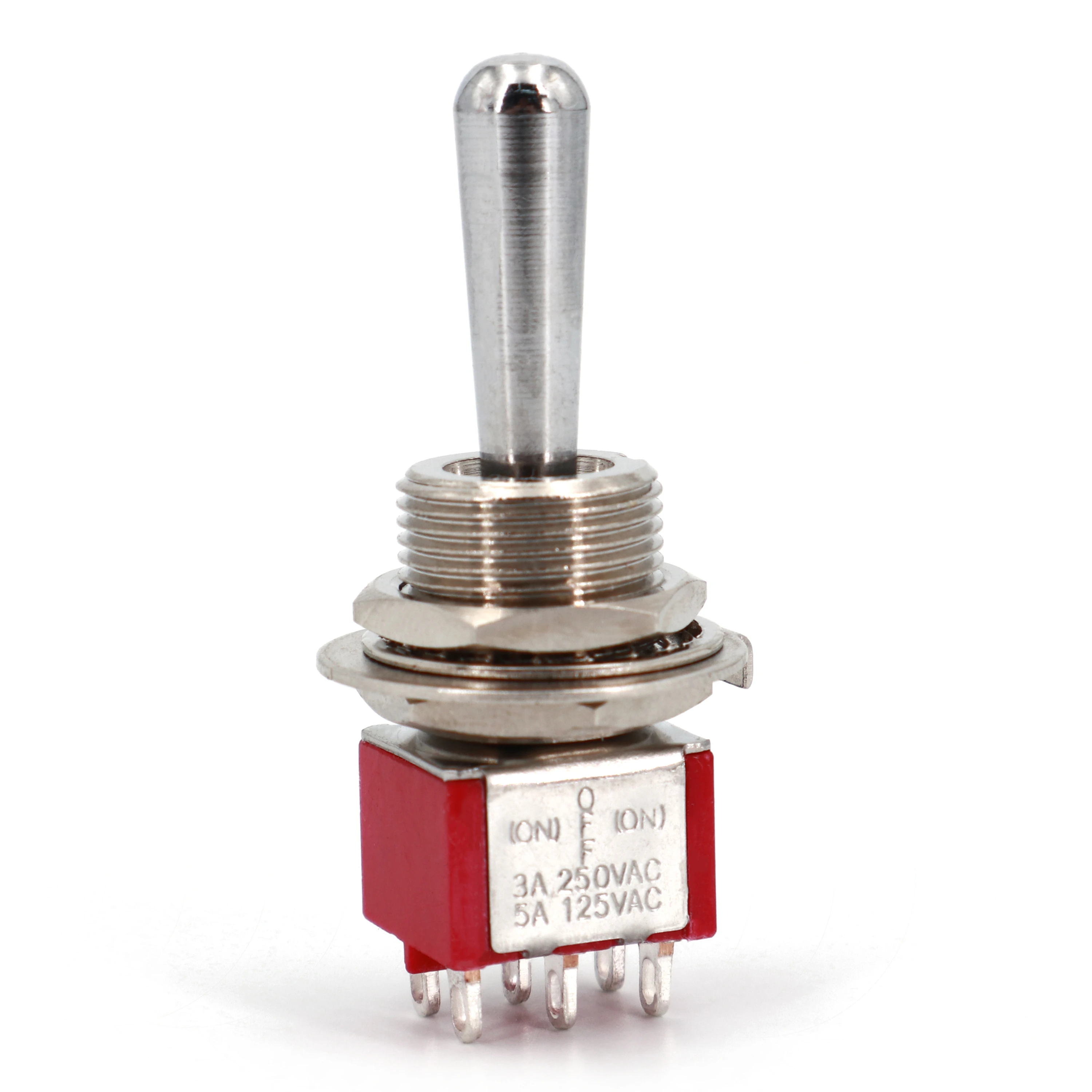 1 шт. SH T8012A- Z1 большая ручка DPDT 6Pin Мини тумблер MOM-OFF-MOM мгновенное 3 положение |