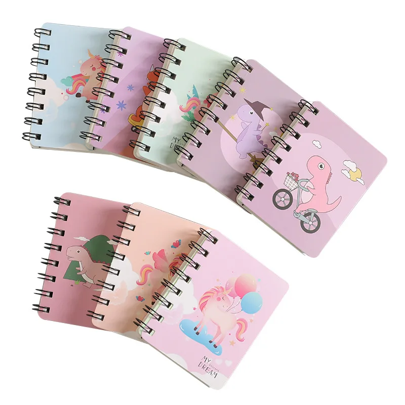 A7  Cute Avocado Dinosaur Rollover Mini Portable Coil Notepad Diary Book Exercise Book Escolar Papelaria School Office Supply