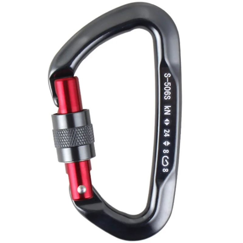 

24Kn Professional Master Lock D Shape Auto Locking Carabiner Rock Climbing Buckle Equipment Outdoor Tool