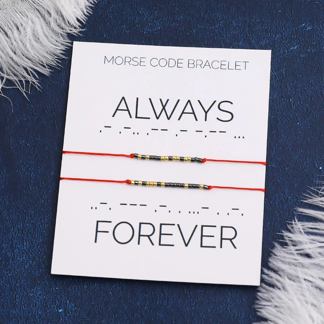 DIY Morse Code Bracelet Making Kit 400 Round Spacer Beads 400 Long Tube  Beads 20 Morse Code Decoding Card 1Roll Wax Line