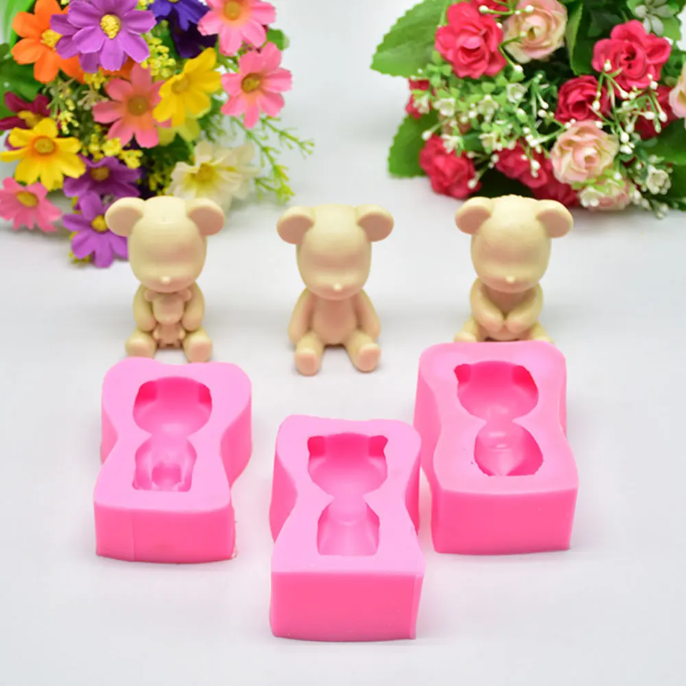 DIY медведь Fondant Mold дома шоколадный торт выпечки глины украшения пресс-форм