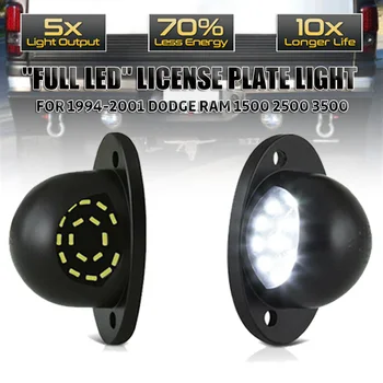 

Pair For 1994-2001 Dodge RAM 1500 2500 3500 "FULL LED" License Plate Light Lens Lamp