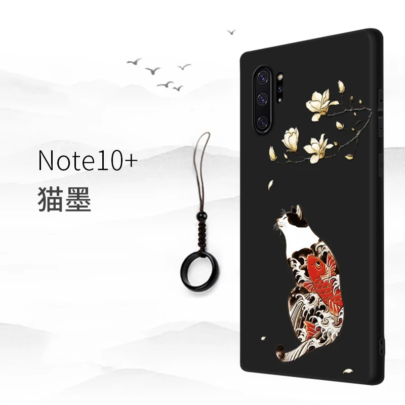 Чехол для телефона Great Emboss для samsung galaxy Note 10 Plus note10+ чехол Kanagawa Waves Carp Cranes 3D гигантский рельефный чехол note 9 8