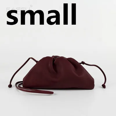 Дневной клатч, вечерние сумочки, женская большая сумка с рюшами, кожаная сумочка, летняя сумка, белая, коричневая - Цвет: purple small