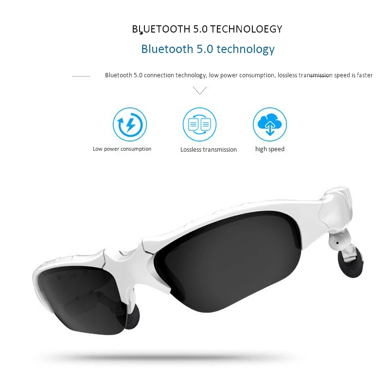 Wireless Headphone with Anti UV400 Polarizing Lens 2 In1 Bluetooth Headset with Glasses Outdoor Earbuds Music