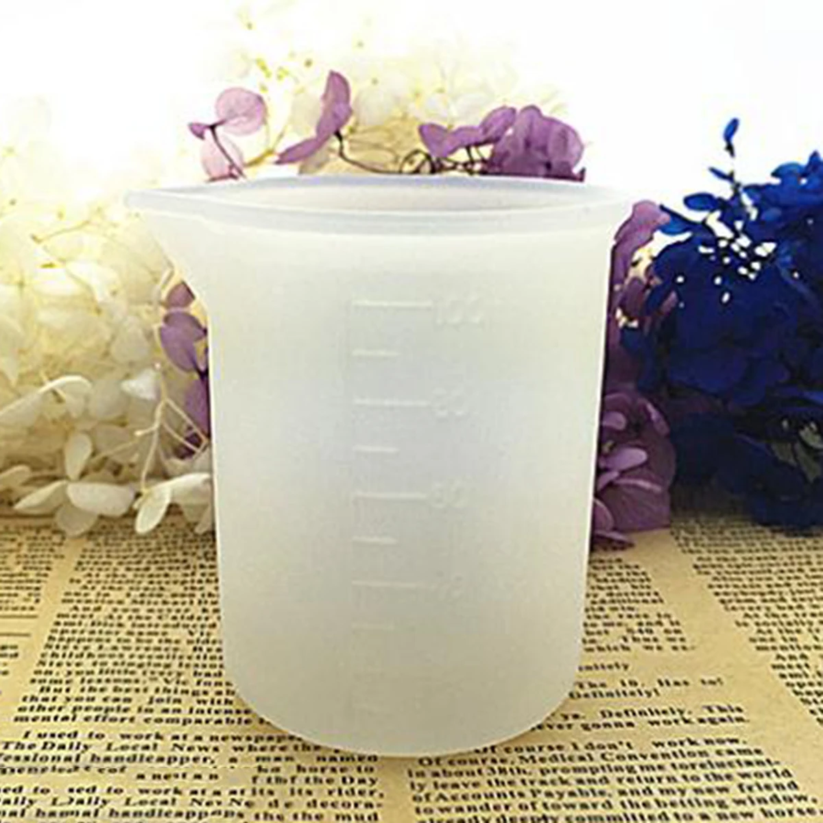 Doreen Box 100 мл силиконовый мерный стаканчик Белый DIY Изготовление ювелирных изделий инструменты оборудования 7,1 см(2 6/") x 6,4 см(2 4/8"), 1 штука
