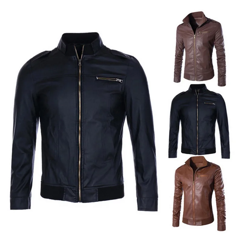 

Fashion Fashion Winter Men Motorcycle Leather Brand Jackets Coats Male Long Sleeve Zipper Clothes Tops Windbreaker Deri Ceket