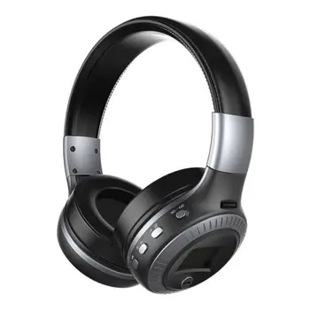 

B19 Headphone LCD Display Wireless Music Earphone Stereo BT 5.0 TF MIC FM Radio